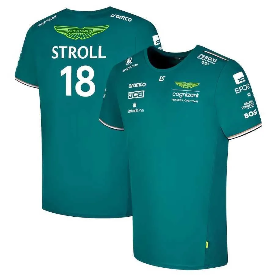 T-shirts hommes T-shirts hommes 2023 Aston Martin F1 Tshirt Forla 1 Am Racing Suit Alonso Uniforme F1 Hommes Tee Shirt Été Sport Costume Fan Enfants Tops Z0328 Bpnp