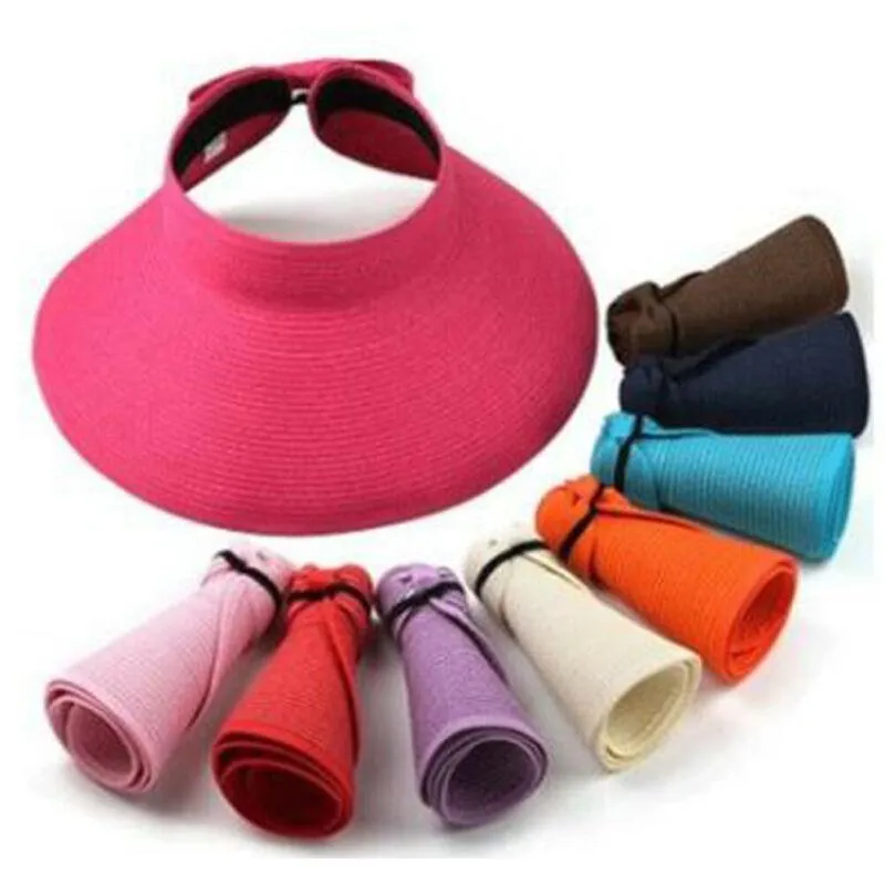 Stingy Brim Hats 2023 Casual Men Women Ladies Summer Wide Roll Up Foldable Sun Beach Straw Unisex