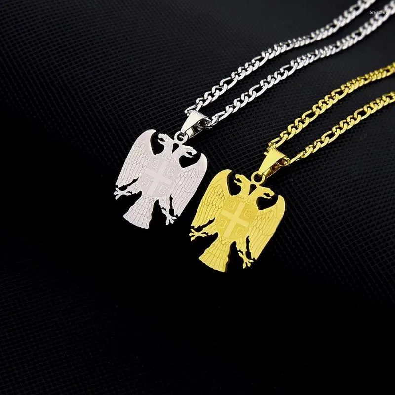 Pendant Necklaces Pendant Necklaces Pendant Necklaces Republic Of Serbia Eagle For Women Men Silver Color/Gold Color Stainless Steel Srbija Jewelry Serbians