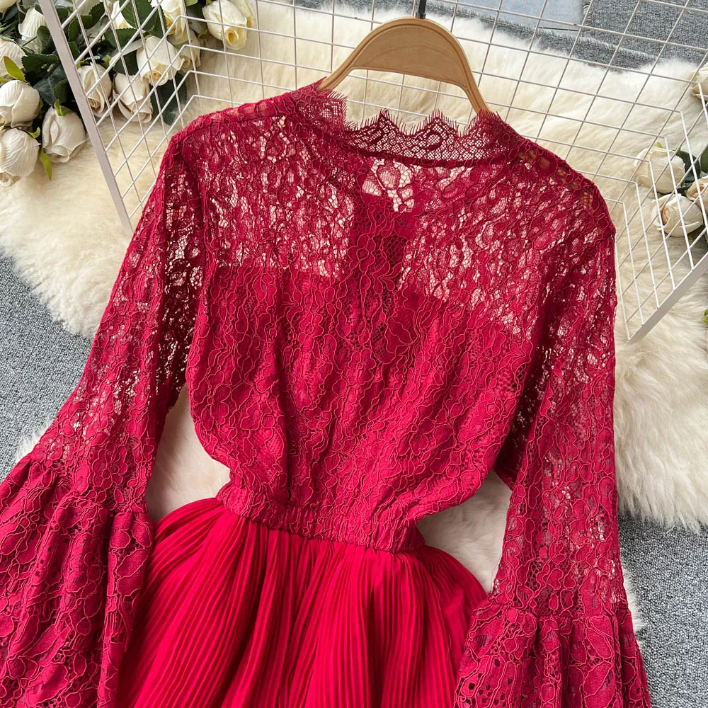 Fairy Lace Patchwork Cake Tiered Maxi Dress With... From Stephaniestore666,  $53.76 In Bulk | DHgate.Com