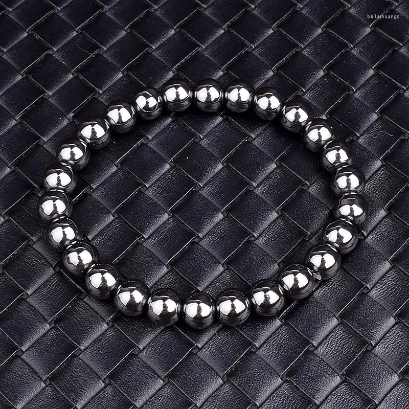 Strand Fashion 6/8/10mm perles d'hématite magnétique Bracelets hommes Nature énergie protéger la santé pour les femmes équilibre bijoux