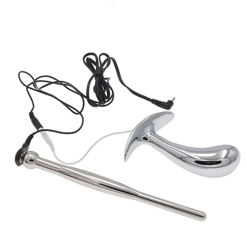 Leksaker Electro Shock Man Sex Terapi Butt Plug Metal Urethral Dilator Prostata Stimulator SM Onani Anal_voghion.com