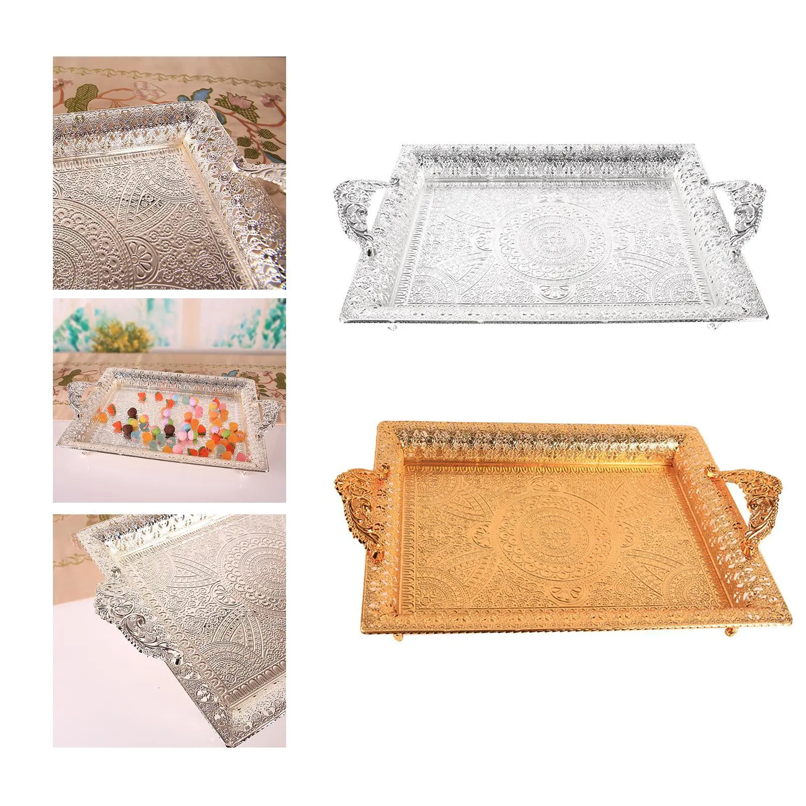 Multifunctional Serving Tray, Fruit Plate Dishes Platter Vanity Tray Decorative Tray Jewelry Tray for Dressing Room Office Decor