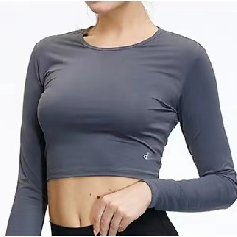 ALO YOGA Sweatshirts Sports Vêts Nano Tech Femmes Portez une manche longue sèche Four Seasons Silk Stretch Sweat-shirt d'automne serré Taille S-M-L
