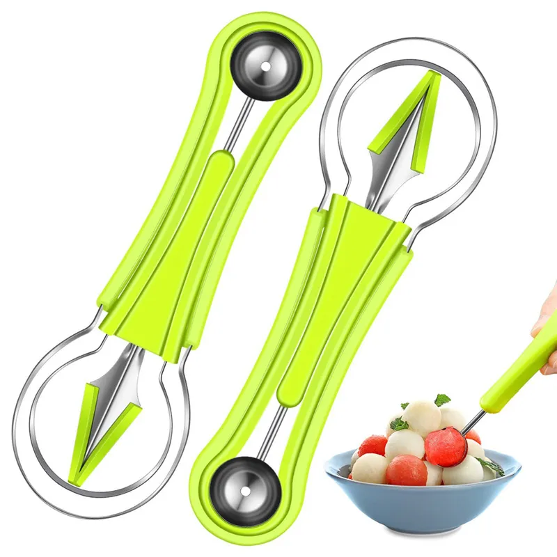 4 in-1 Melon Cutter Scoop Fruit Vegetable Tools Carving Knife Fruit Cutter Dig Pulp Separator Kitchen Gadgets Accessory