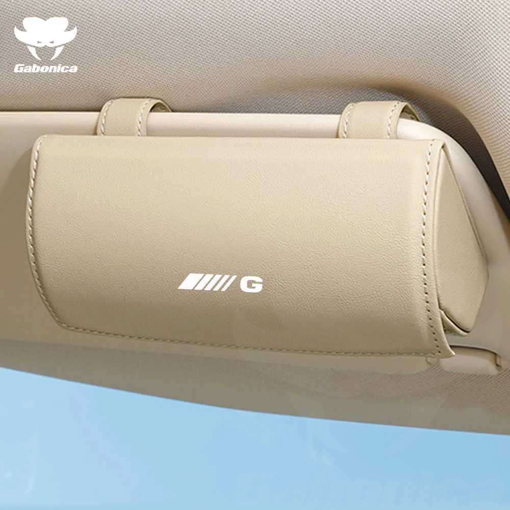 Estuches para gafas de sol Bolsas Estuche para gafas de coche Estuche para gafas de coche en general Clip Caja para gafas de sol Caja de almacenamiento de cuero para Mercedes Benz G Accesorios para automóviles Bolsillos J230328