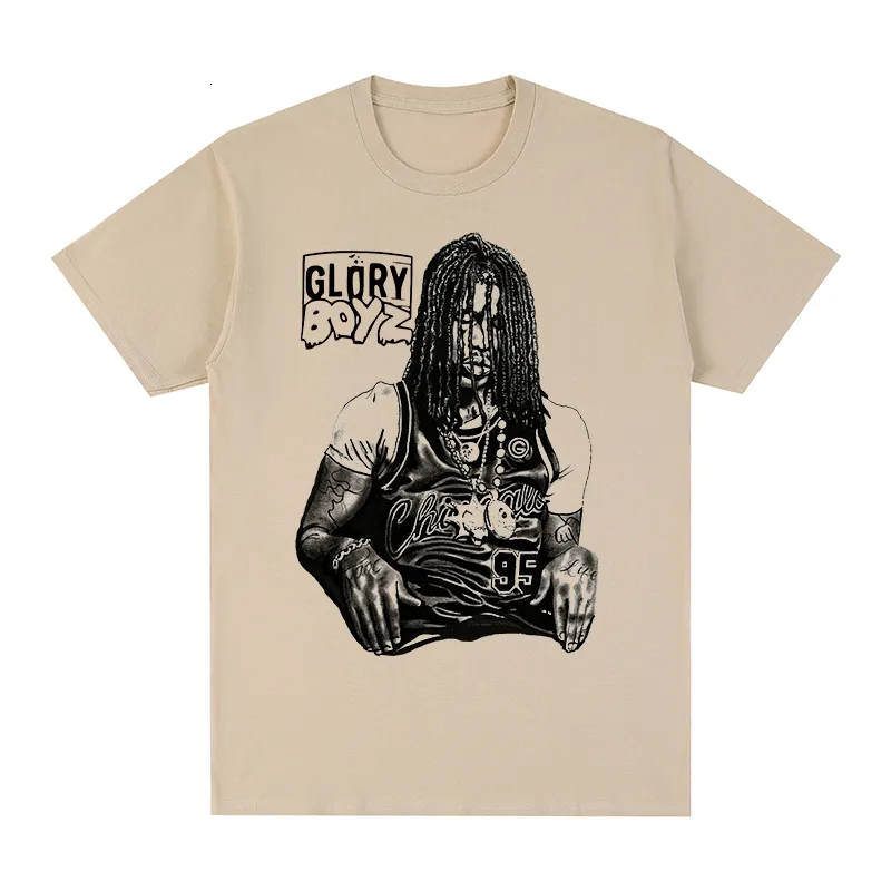 Erkek Tişörtler Şef Keef Glory Boyz Hip Hop Vintage T-Shirt Pamuk Erkekler Tişört Tee Tshirt Kadın Üstleri 230327