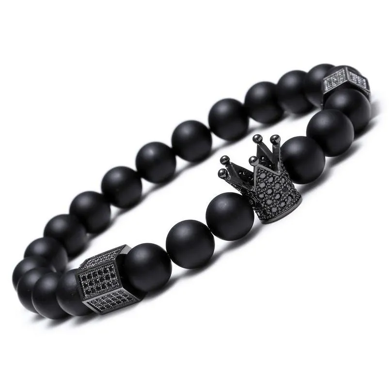 Perline Trendy Imperial Crown Stoppers Bracciali Uomo Perline in pietra naturale per gioielli da donna Drop Delivery 202 Dh5Ae