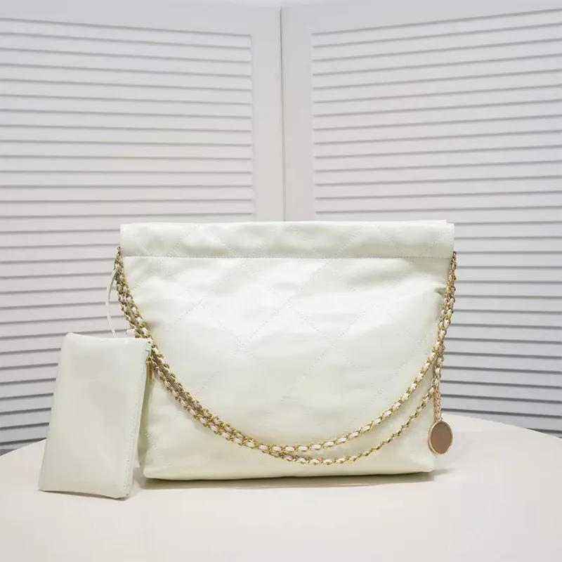 Designer draagtassen Boodschappentas 2 stuks Echt leer Schouder witte handtassen damesmode Gouden en zilveren ketting crossbody tassen portemonnee met portemonnees Imitatiemerk