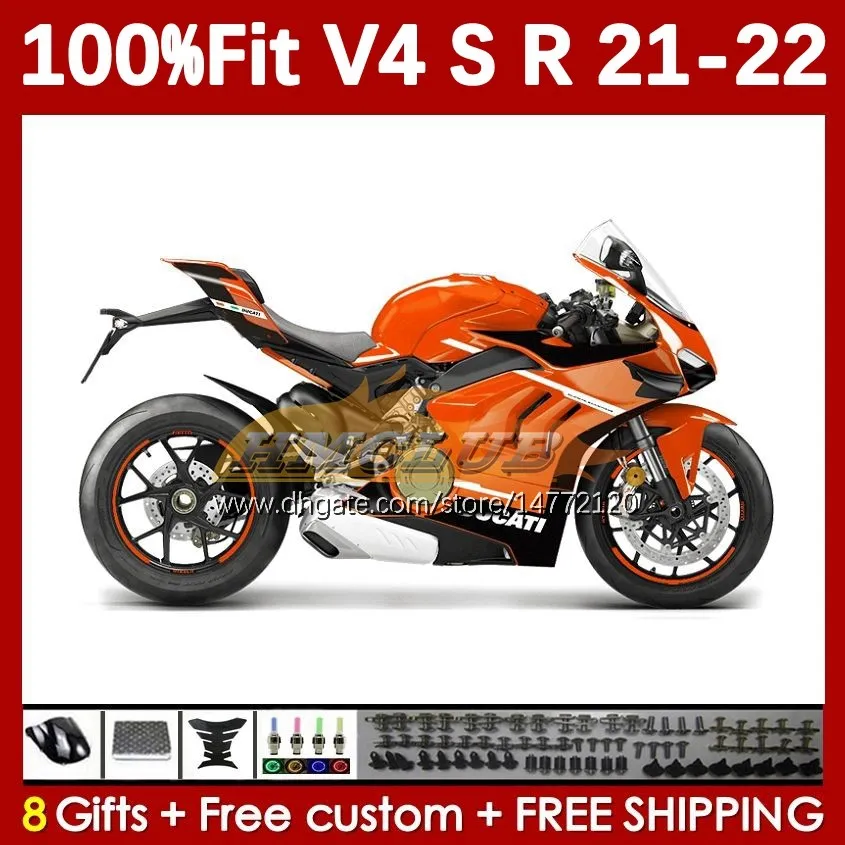 Motorcycle Bodywork For DUCATI Street Fighter Panigale V4S V4R V 4 V4 S R 21 22 2021 2022 Body 167No.85 V-4S V4-R V-4R V4-S 2018-2022 Injection Molding Fairings orange stock