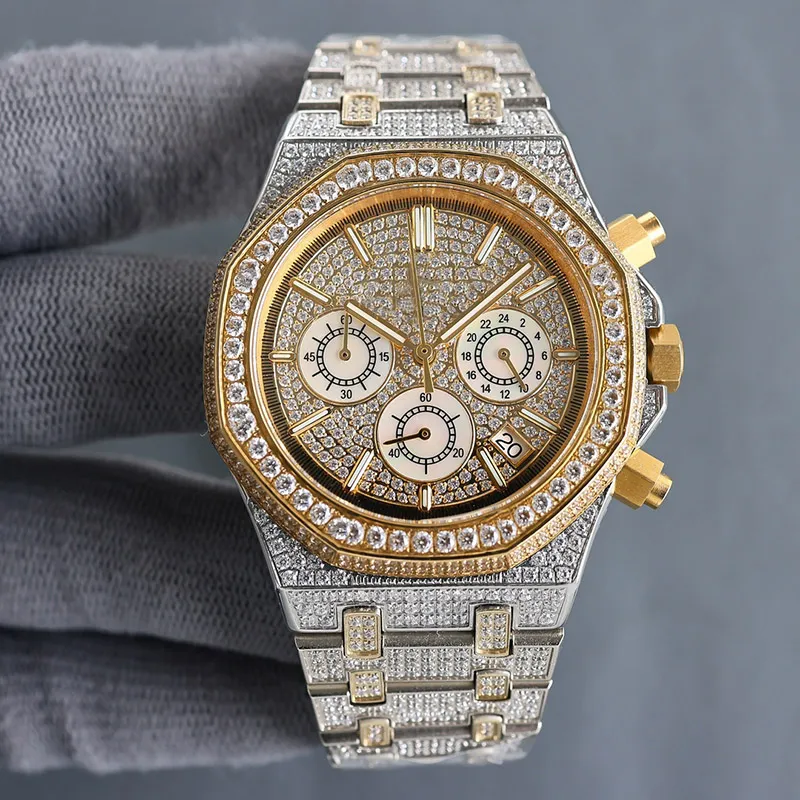 Montre brillante montre homme mouvement m canique automatique 40mm montre bracelet saphir Montre De Luxe tanche bracelet en acier inoxydable cadran