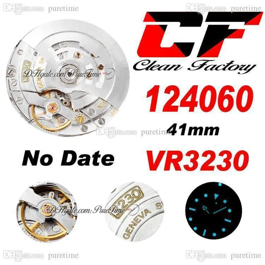 Clean CF 124060 41mm VR3230 No Date Automatic Mens Watch Ceramics Bezel Black Dial 904L Steel Oystersteel Bracelet Super Edition W205b