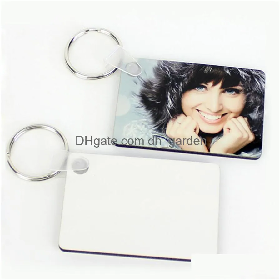 Part Favor Blank NEYCHAIN ​​SUBLIMATION PERSONALITY KEYCHAINS Ornament MDF Coated Board Doubleided Heat Transfer OTPST