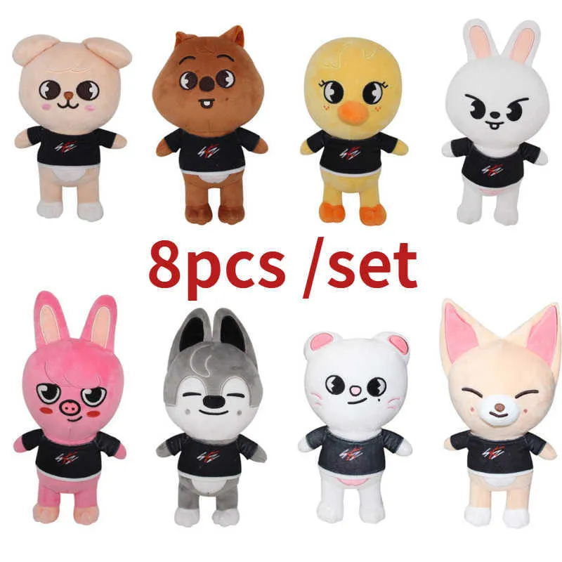 8 Pièces Ensemble De Marionnettes À Doigt 20cm Enfants Errants En Peluche  Loup Chan Dessin Animé Peluche Peluches Poupée Jouet Kawaii Fans Cadeau  Peluches Du 16,14 €