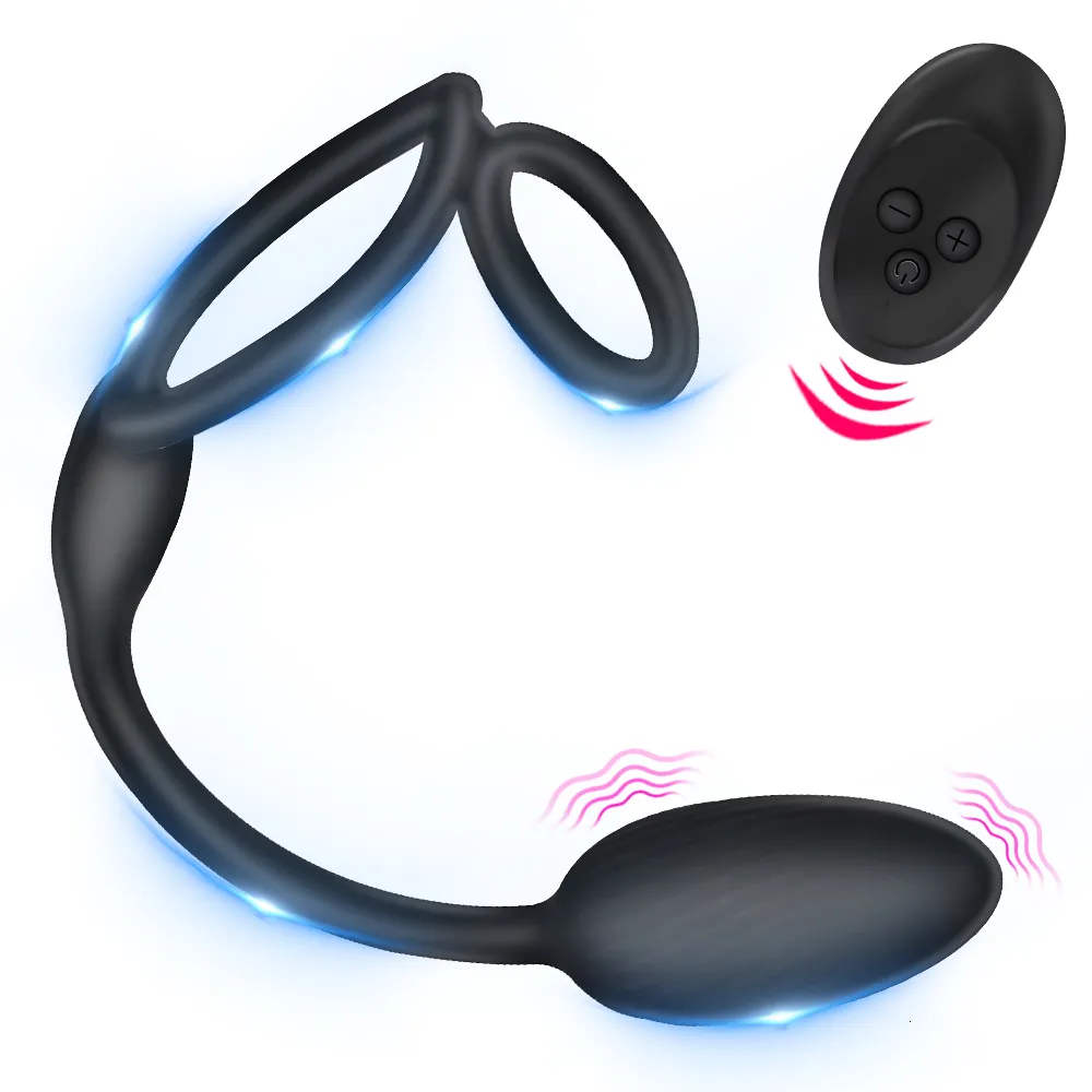 Vibratorer trådlösa cockring vibratorer för män penis ringar anal plug prostate massager manlig onanator kvinnor rumpa dilator sex leksaker par 230327