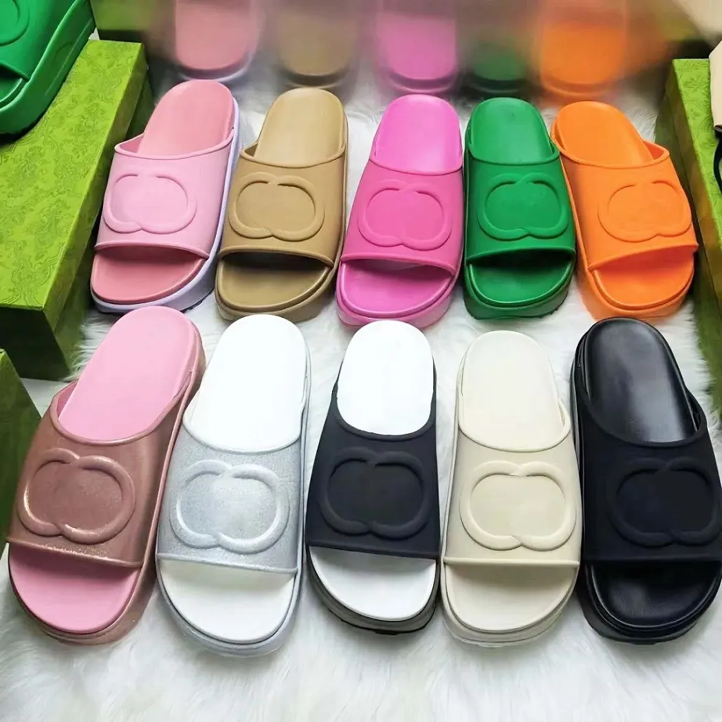 Designer Platform Platform Slide Sandals For Women Luxury Summer Slides With Thick Bottom And Rubber Sole From Womendesigner shoes 53.67 DHgate.Com