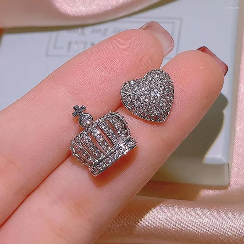 Stud Earrings WPB Premium Women Shiny Crown Love Female Luxury Jewelry Lady Brilliant Zircon Design Girl Gift Party