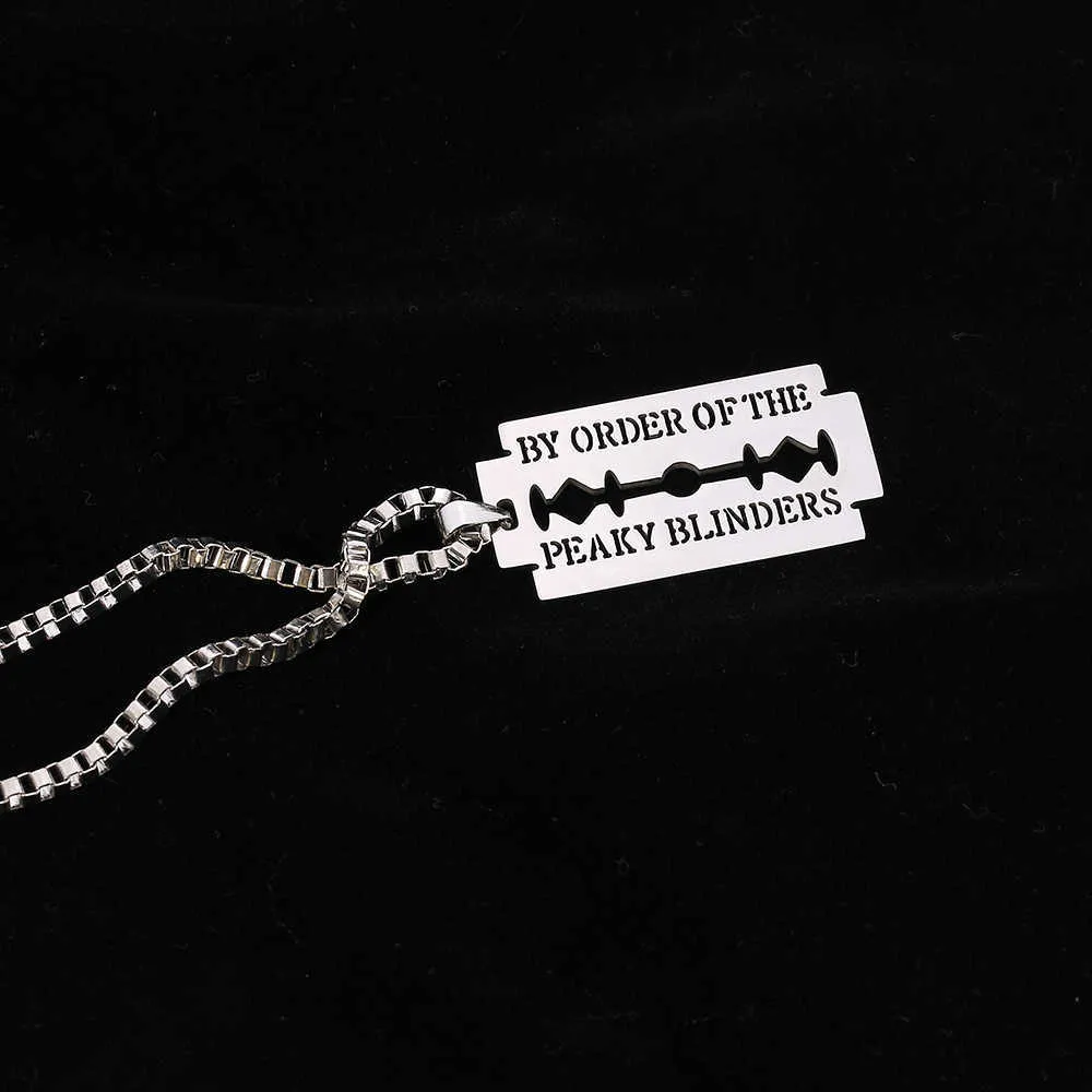 Compre Razor Blade Colar de colar joias Peaky Blinders Lâmina Colares  colares de aço inoxidável colar para mulheres homens presente