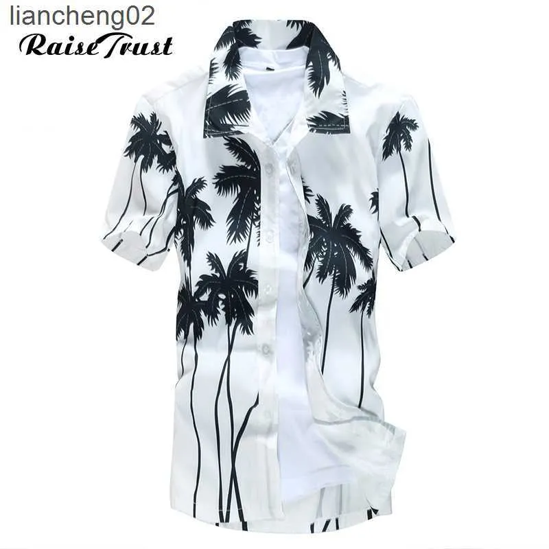 Mäns casual skjortor mens hawaiian skjorta manlig casch camisa maskulina tryckta strandtröjor kort ärm märke kläder gratis frakt asiatiska storlek 5xl w0328