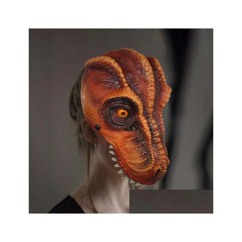 Maschere per feste Halloween Nuovo Dinosauro Tyrannosaurus Rex Maschera Carnevale Puntelli Cosplay Decorazione Gc428 Consegna di goccia 202 Dh2Vx