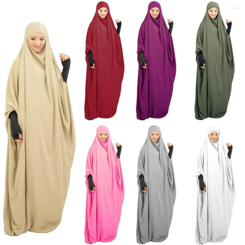 Ubranie etniczne z kapturem Khimar muzułmańskie kobiety Pełna okładka Abaya Long Maxi Dress Islamski modlitwa szata Kaftan Jilbab Umrah Eid Ramadan Kult Kult