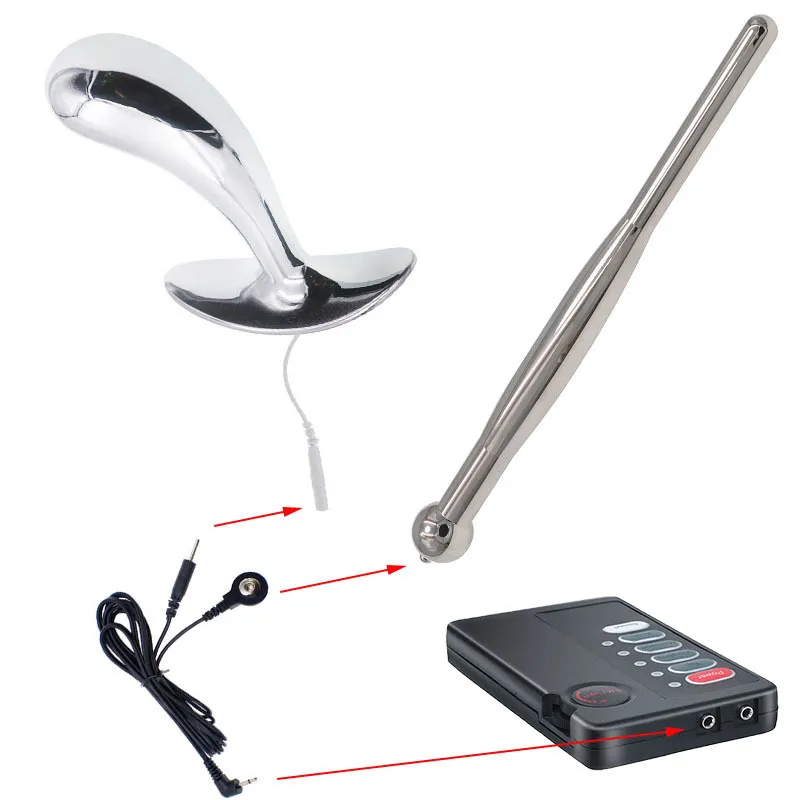 Leksaker Electro Shock Man Sex Terapi Butt Plug Metal Urethral Dilator Prostata Stimulator SM Onani Anal_voghion.com