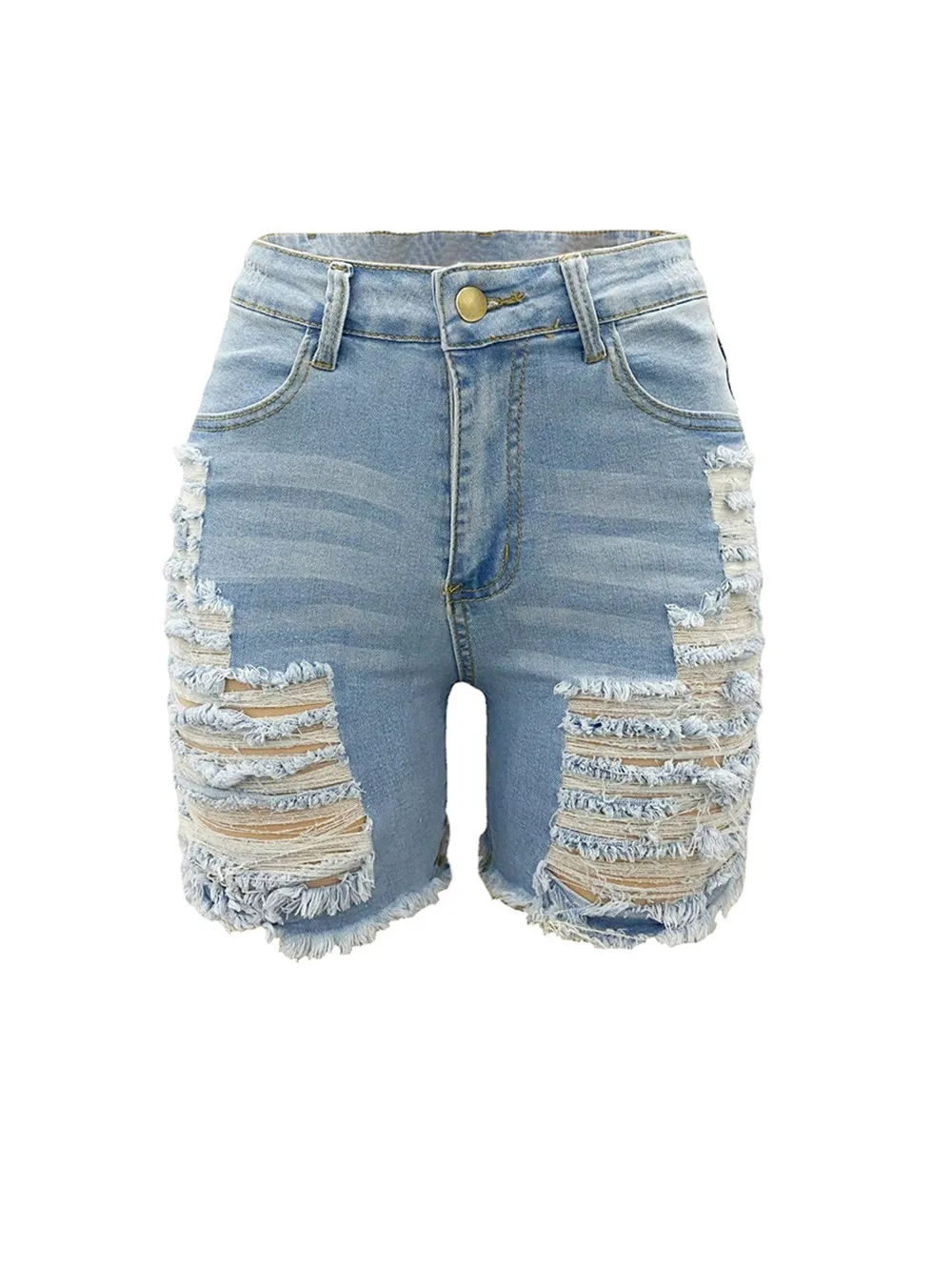 DHgate Womens Ripped Denim Shorts Casual Hole Jean Shorts Summer High Street Outfits Apparel