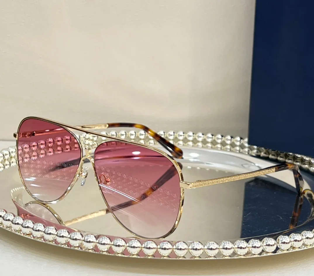 Occhiali da sole da pilota con stella in metallo dorato per donna Uomo Occhiali sfumati rosa Occhiali da sole firmati da sole Occhiali da sole Sonnenbrille Occhiali da sole UV400 con scatola