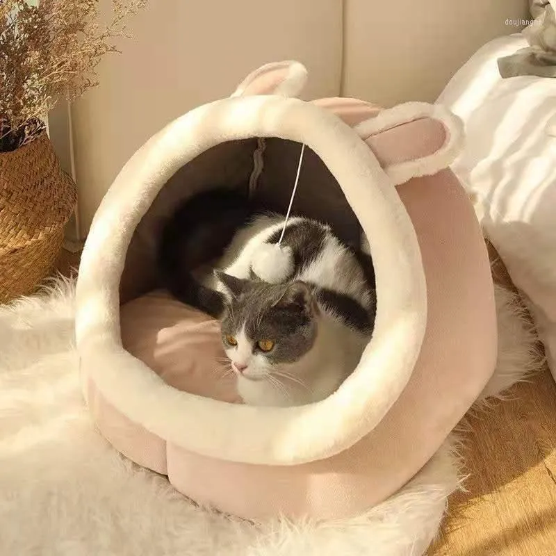 Łóżka kota kociak leżno -poduszka ciepła zwierzak koszyk zimowy przytulny namiot domowy bardzo miękki mat