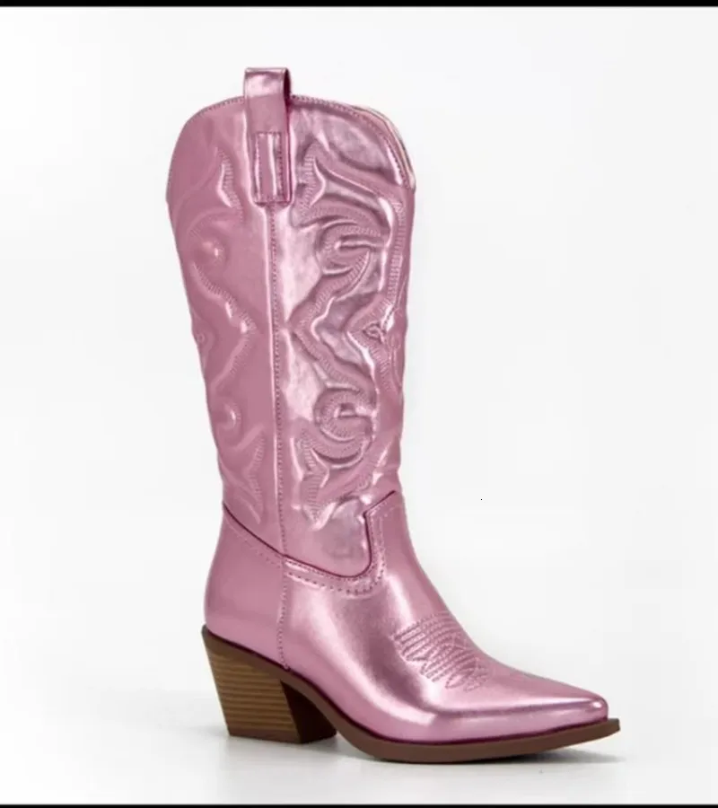 Botas de vaquero rosa para mujer