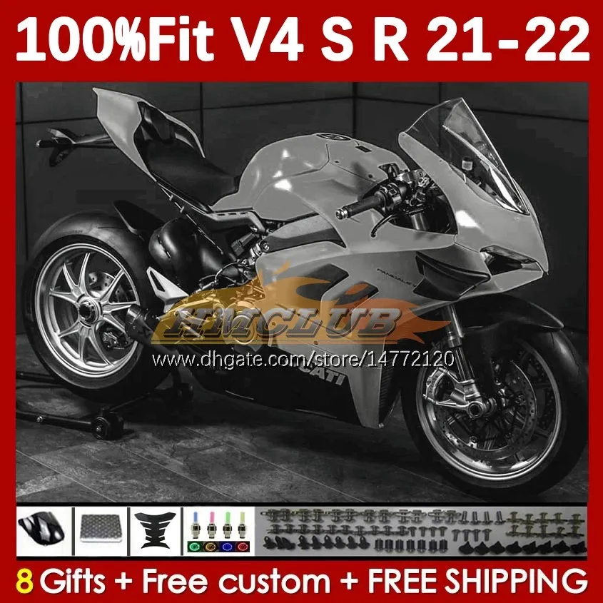 Motorcykelmässor för Ducati Street Fighter Panigale V4S V4R V 4 V4 S R 2018-2022 BODY 167NO.60 V-4S V-4R V4-S V4-R 21 22 2021 2022 Injektion Gjutning Kroppsgrå Grey Stock