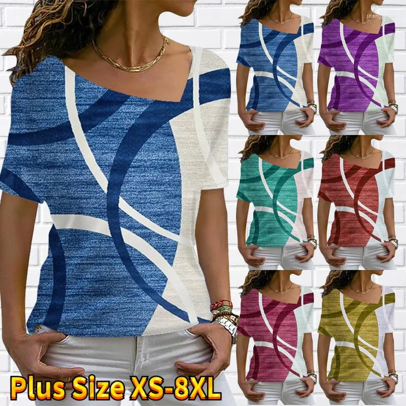 女性用Tシャツシャツカジュアルベーシックレディースビンテージ印刷トップサマーvネック半袖女性デザインファッションティー