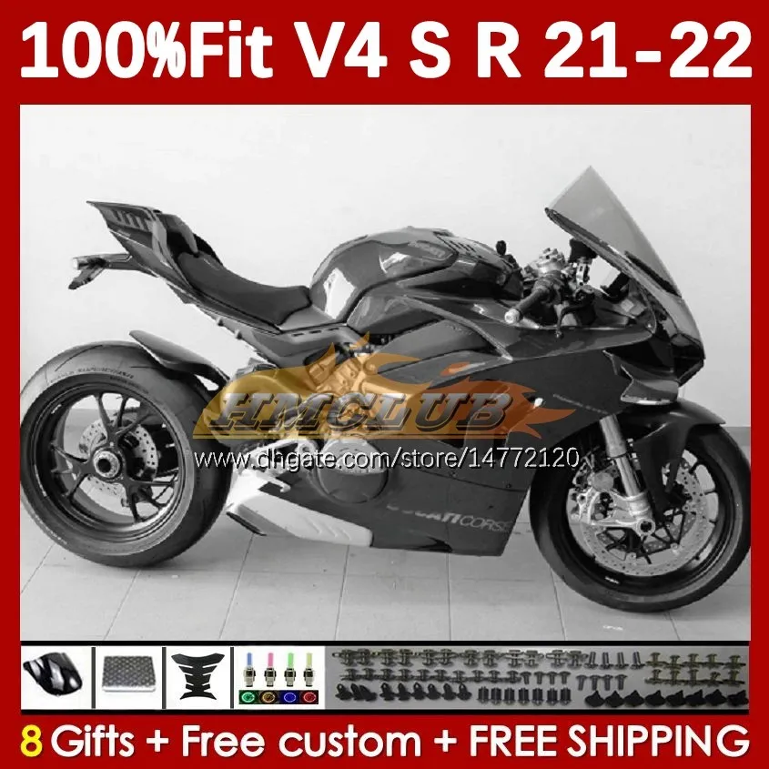 Motorcycle Fairings For DUCATI Street Fighter Panigale V4S V4R V 4 V4 S R 2018-2022 Body 167No.45 V-4S V-4R V4-S V4-R 21 22 2021 2022 Injection Molding Bodywork grey glossy