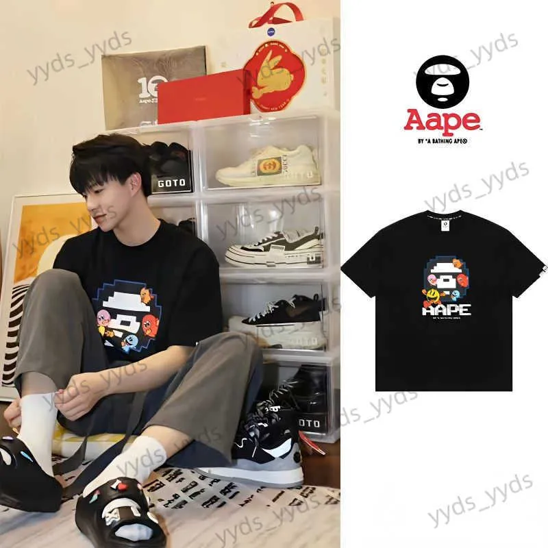 T-shirts pour hommes APE New Ape Head à manches courtes pour hommes Summer Youth Student Cotton Cartoon T-shirt Couple T-shirt ample T230328