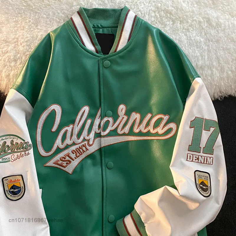 Jaquetas masculinas americana retrô letras bordadas bomer jaqueta para homem e mulher Y2k streetwear casacos vintage tendência casal de beisebol roupas soltas 230328