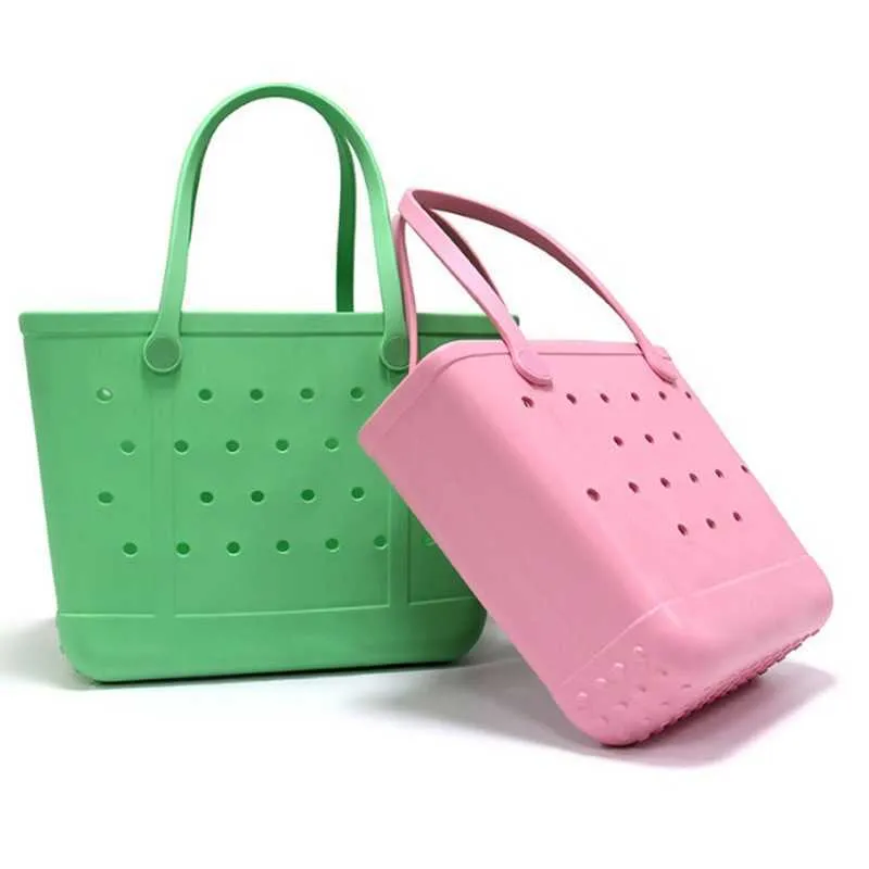 Sacs de plage injectés Eva Shopping Fashion Storage Sac à main Trou Grand panier 230327