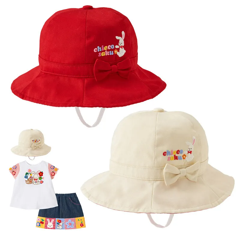 Gorras Sombreros Sombrero de conejito Sombrero para niños para niñas Primavera / verano Carta de dibujos animados Bordado Sombrero con visera con lazo 230328