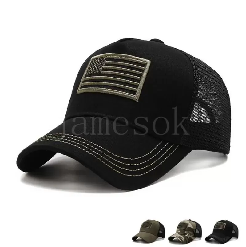 للجنسين الولايات المتحدة الأمريكية العلم شبكة البيسبول غطاء أزياء الذكور أنثى قبعات snapback القبعات للجنسين Trucker Hat DD103