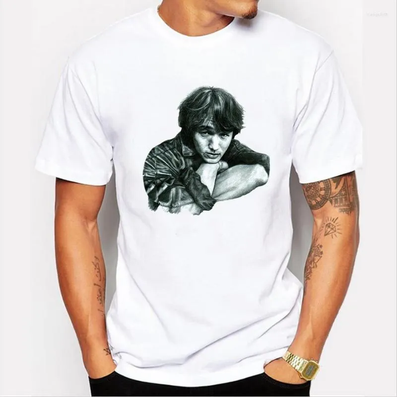 Men's T Shirts 50026# Viktor Tsoi Watching You Shirt Tshirt Top Tee Summer Fashion Cool O Neck Short Sleeve