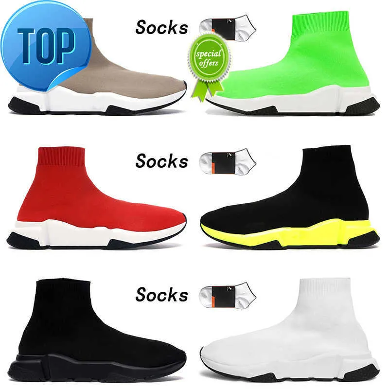 OG {Outdoor} Top Fashion 2021 Sneakers Running Shoe Socks Buty Męskie Kobiety Designer Flat Sports Triple Beige Black Białe Buty Buty Sock Trener 36-45