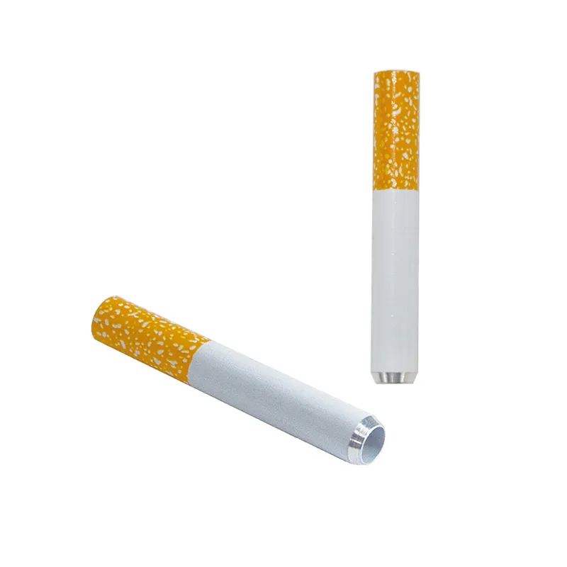 Metal tütün bitki sigara içme boruları bir vurucu cep taşınabilir çelik el borusu duman puf sigara tüp cihazı alüminyum alaşım