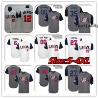 2017 World Baseball Team USA WBC Classic Jersey Custom Men Marcus Stroman Nolan Arenado Giancarlo Stanton Eric Hosmer 7 Christian Yelich top any name number