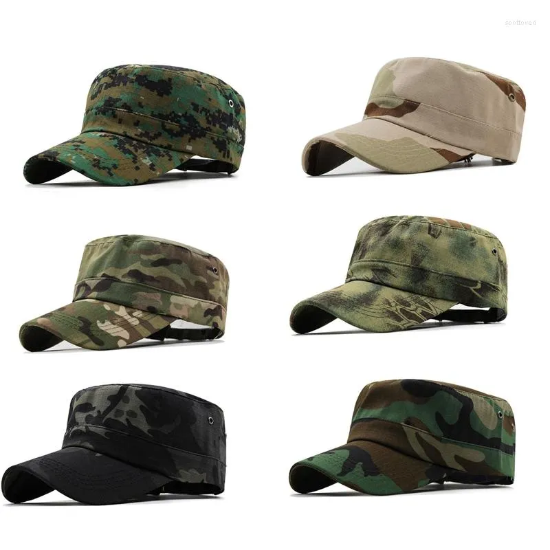 Bérets hommes été Camouflage motif armée militaire chapeau dames tactique formation pêche chasse randonnée sport plat haut casquette de Baseball