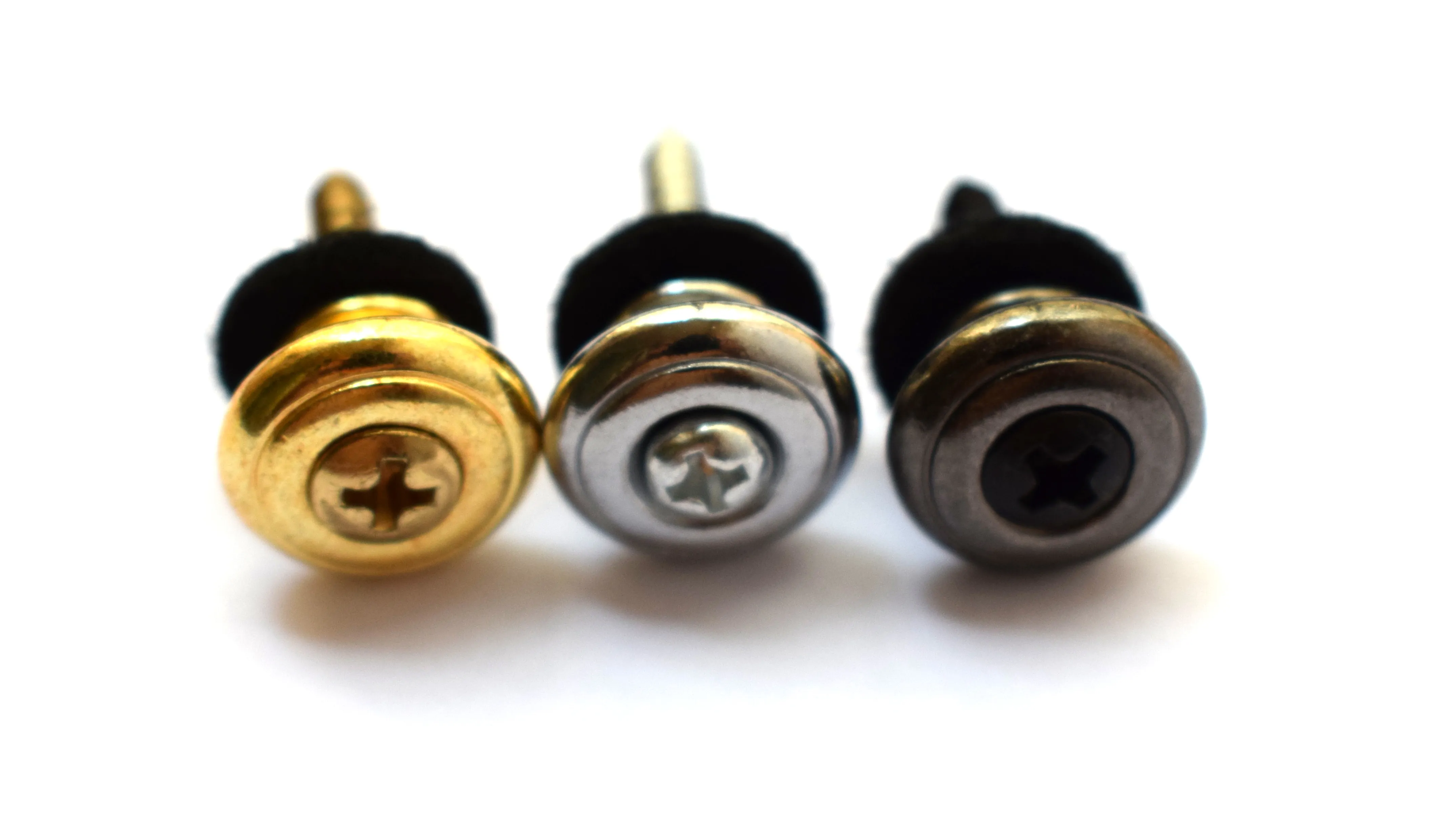 Metal Mushroom Head Guitar Strap Buttons Strap Locks - Gold, Black, and ...