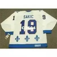 Men #19 JOE SAKIC Quebec Nordiques 1992 CCM Vintage RETRO Away Home Hockey Jersey or custom any name or number retro Jersey2981
