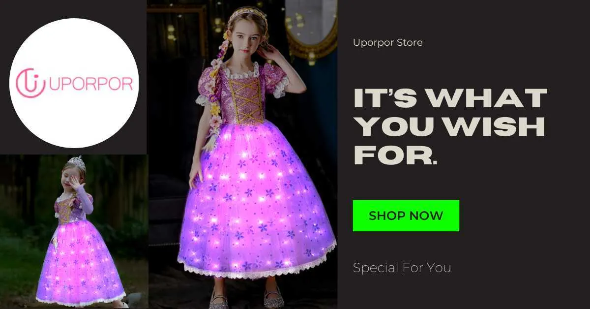 Robe de princesse Disney avec lumière LED pour fille, vêtements de