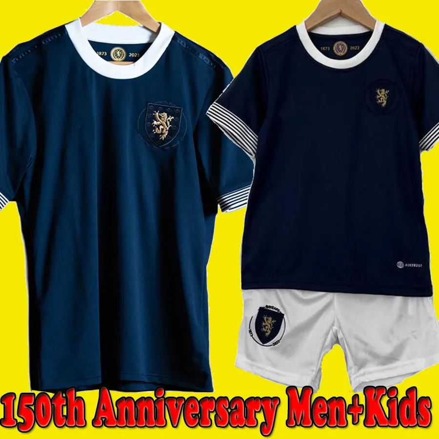 2023 Schotland 150e verjaardag voetballen Jerseys Blue Special Edition Tierney Dykes Adams voetbalshirt Christie McGregor McGinn McKenna Men Kit Kids Set uniformen