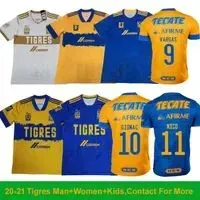 2020 2021 Mexican Teams Liga MX UANL Tigres Man Women Kids Home Away Thailand Soccer Jerseys GIGNAC VARGAS PIZARRO Football Shirts2659