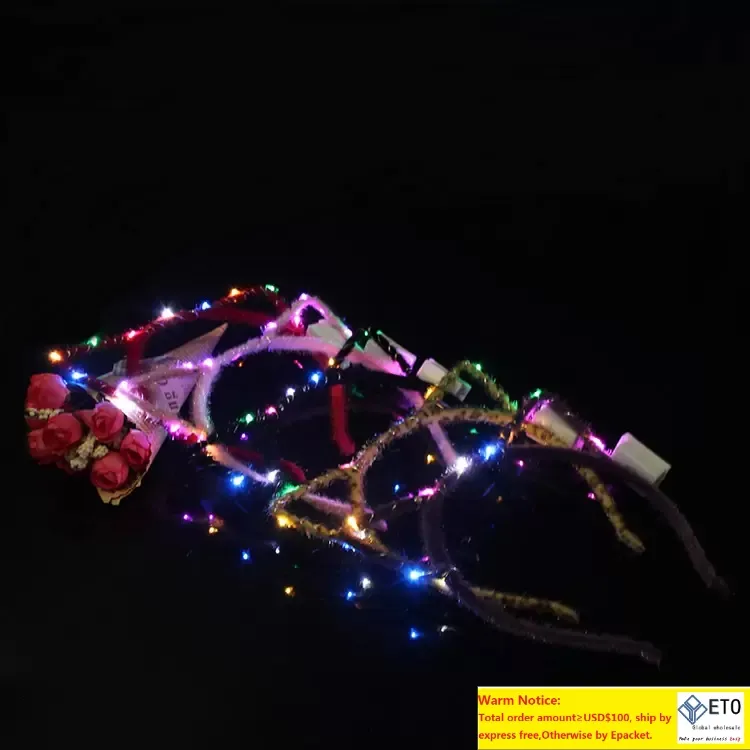 LED Cat Ear Fascia Light Up Party Incandescente Forniture Donna Ragazza Lampeggiante Band Sticks Football Fan Concet Cheer Halloween Regali di Natale