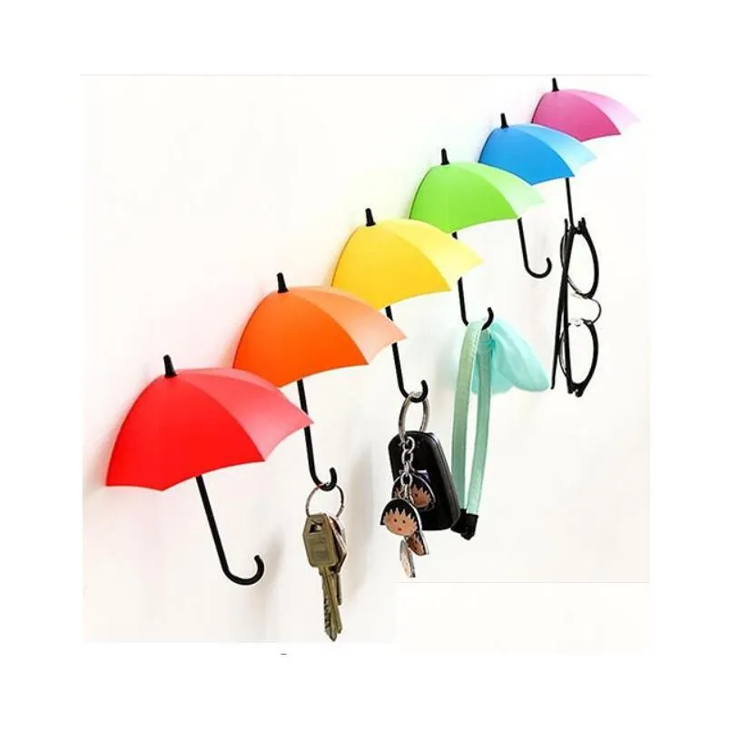 Hooks Rails Cute Colorf Umbrella Wall Hook Hair Pin Key Holder Organizer Decor Gifts Ga88 Drop Delivery 202 Dhf4M